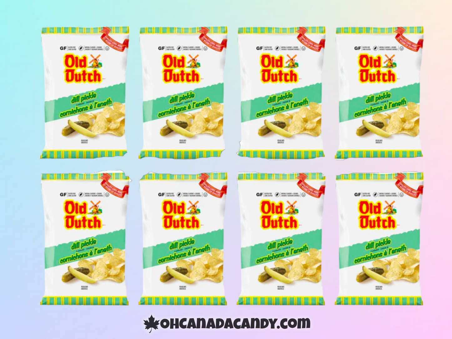 8-PACK OLD DUTCH Dil Pickle Chips Gift Box Canadian Chips