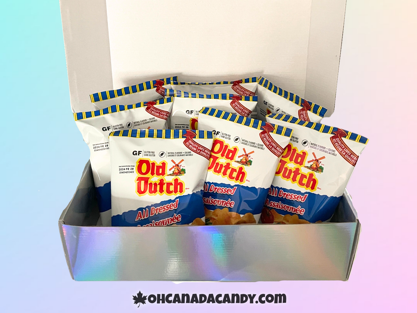 8-PACK OLD DUTCH All Dressed Chips Gift Box Canadian Chips
