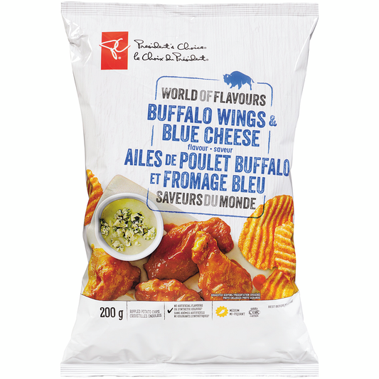 President's Choice World of Flavours Buffalo Wings & Blue Cheese Flavour Potato Chips