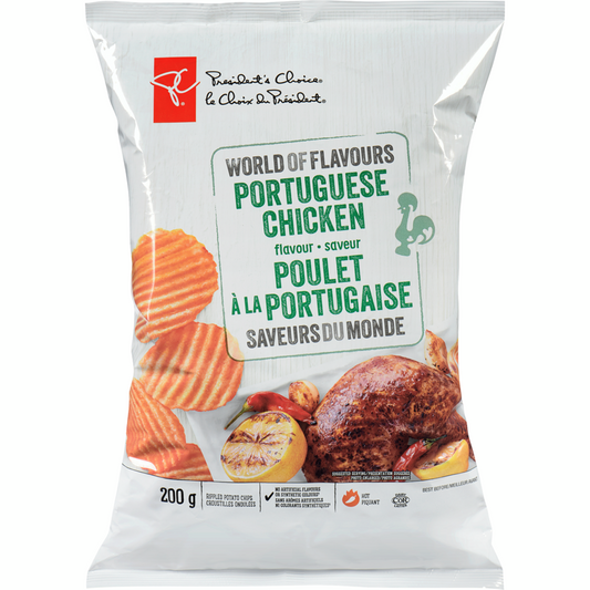 President's Choice World of Flavours Portuguese Chicken Flavour Rippled Potato Chips