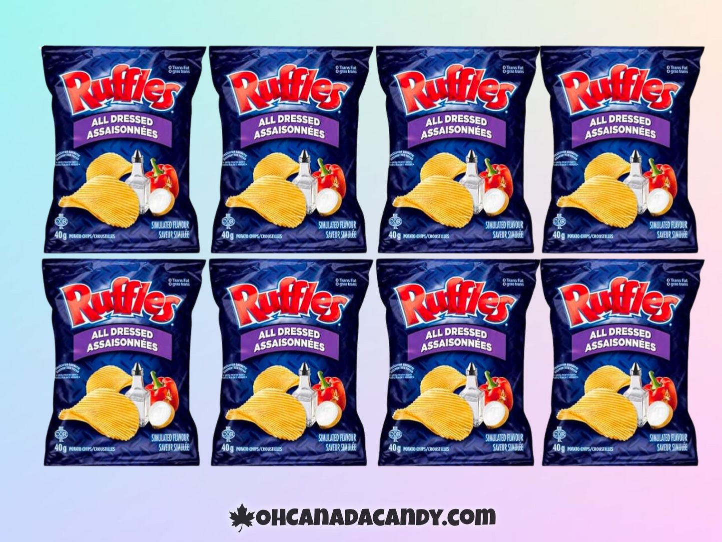 8-PACK Ruffles All Dressed Chips Gift Box Canadian Chips