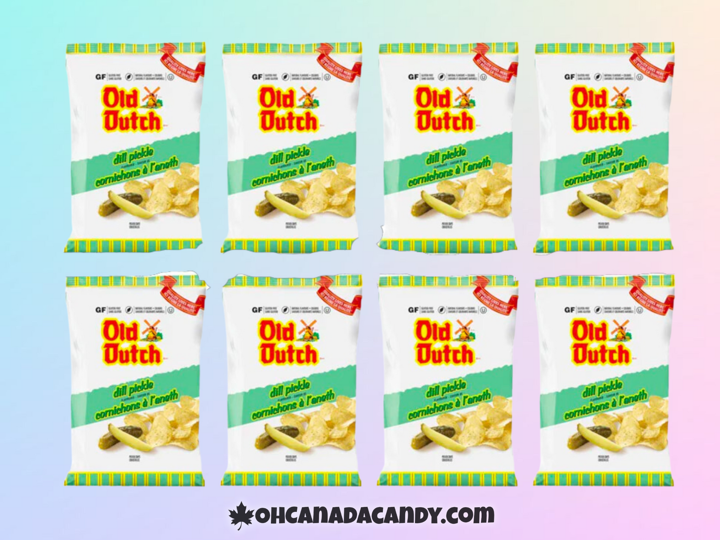 CLEARANCE 8-PACK OLD DUTCH Dil Pickle Chips Gift Box Canadian Chips