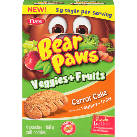 Bear Paws Veggies + Fruits Carrot Cake Cookies