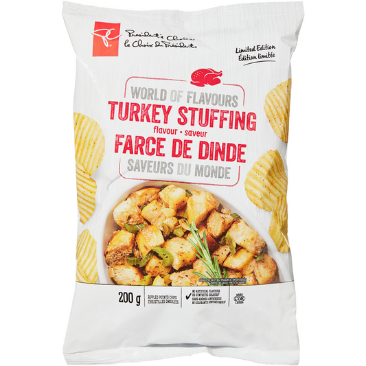 President's Choice World of Flavours Turkey Stuffing Flavour Rippled Potato Chips
