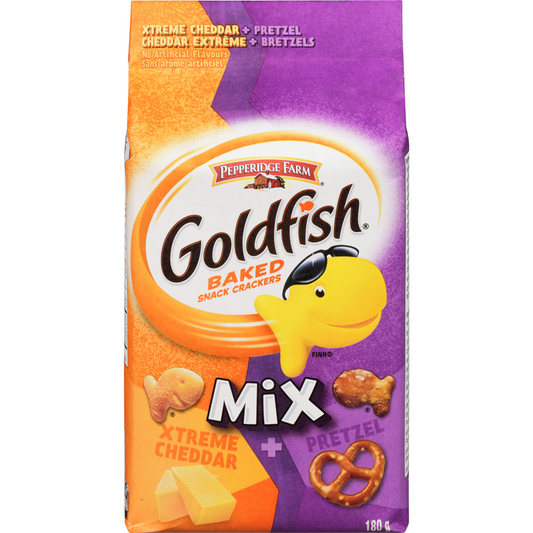 Goldfish Baked Snack Crackers Mix Xtreme Cheddar + Pretzel