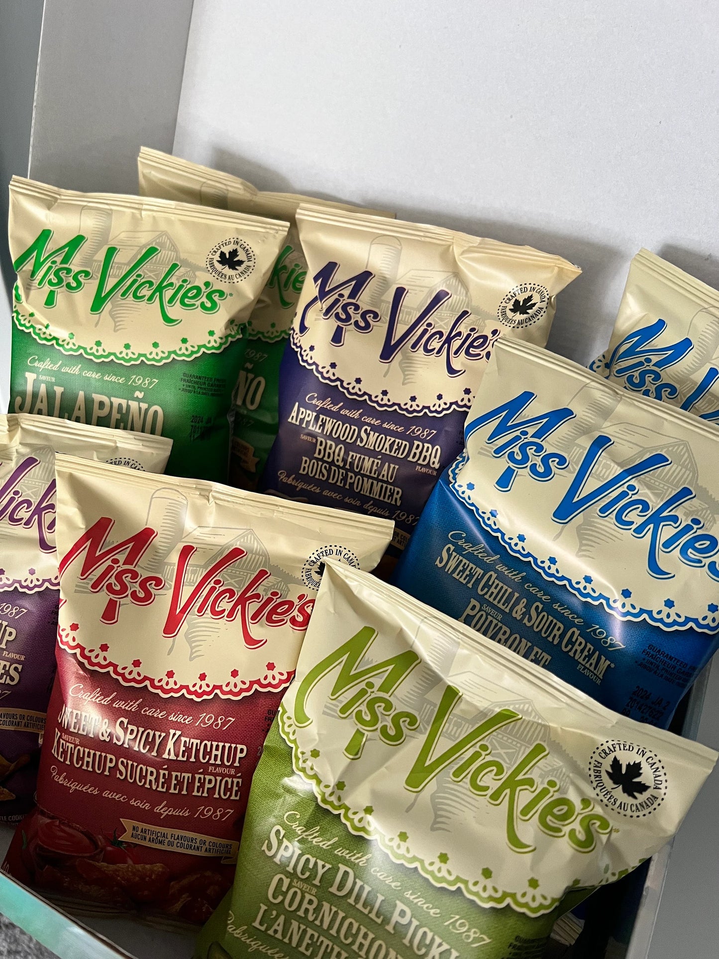 8-PACK Variety Miss Vickies Chips Gift Box Canadian Chips