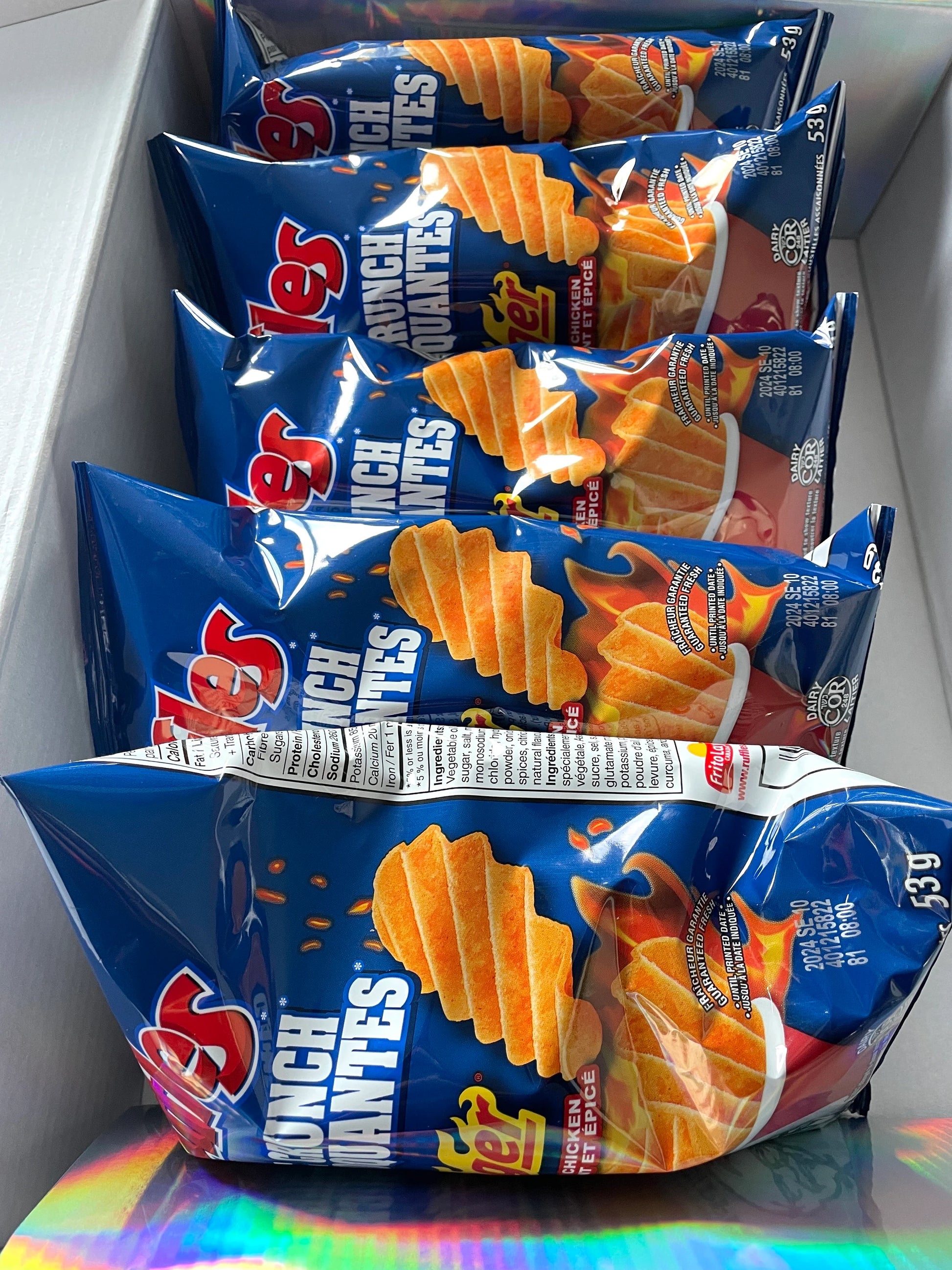 6-PACK Ruffles KFC Zinger Hot & Spicy Chicken Gift Box Canadian Chips ...