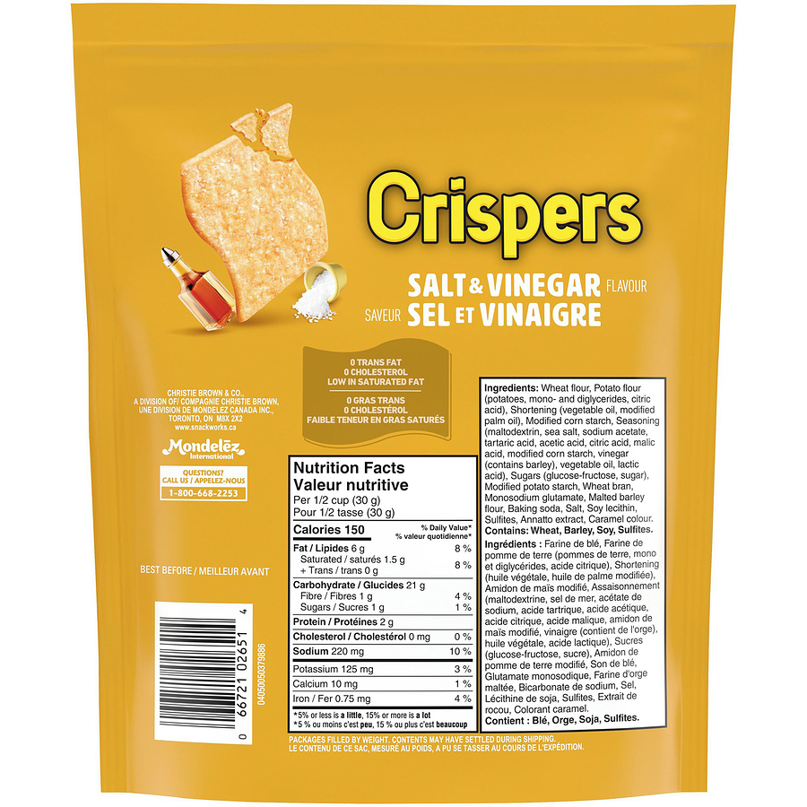 Crispers Salt and Vinegar Crackers