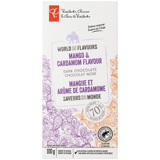 World of Flavours Mango and Cardamom Flavour Dark Chocolate Dessert Bar