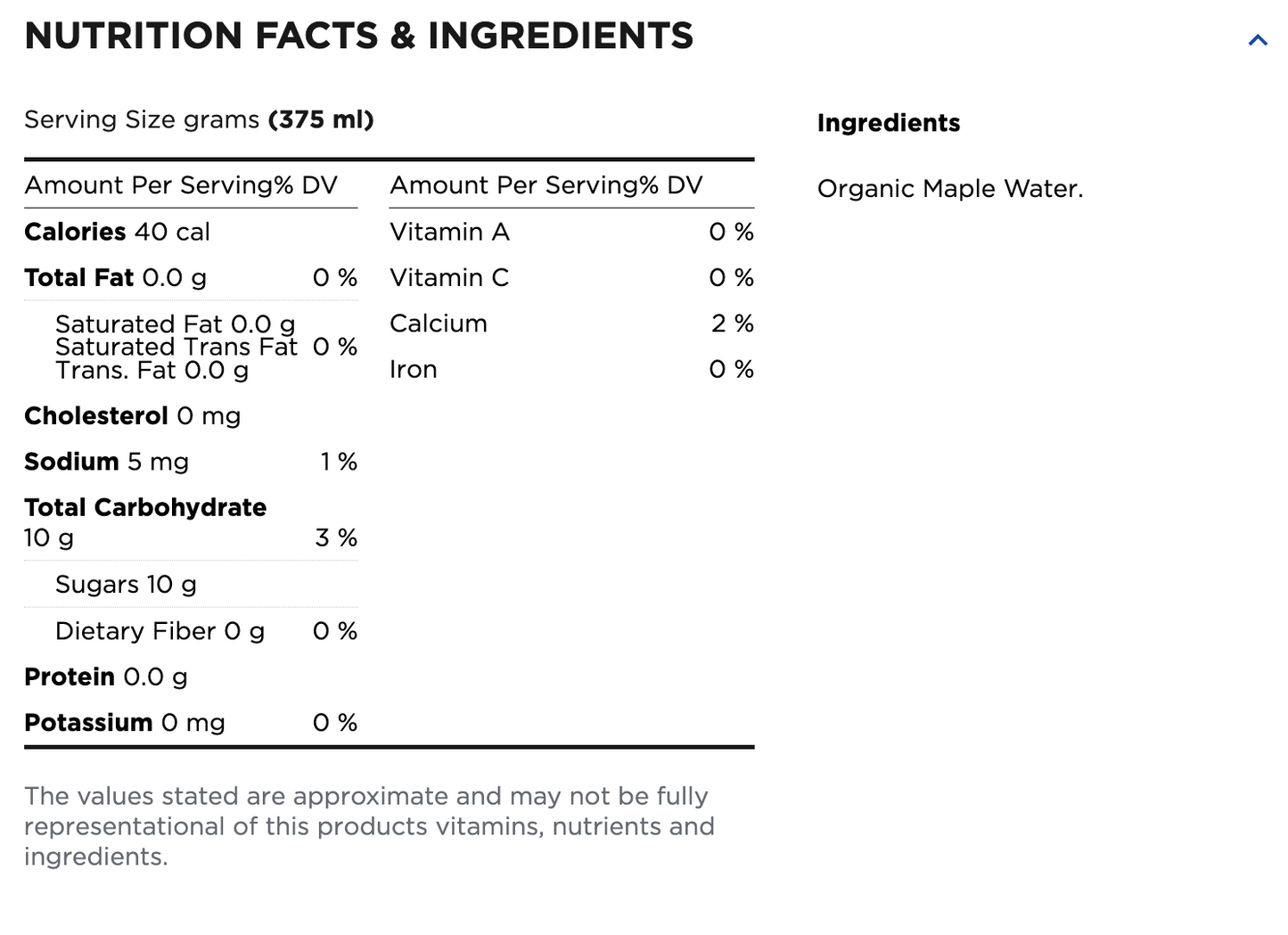 Organic 100% Maple Water