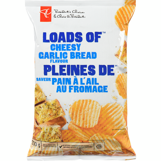 President's Choice Loads of Cheesy Garlic Bread Rippled Potato Chips