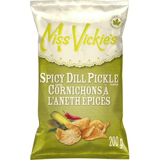 Miss Vickies Spicy Dill Pickle Flavour Kettle Cooked Potato Chips
