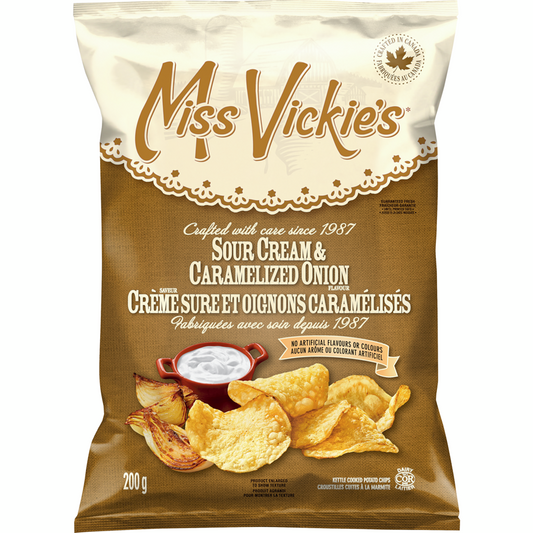 Miss Vickies Sour Cream & Caramelized Onion Flavour Kettle Cooked Potato Chips