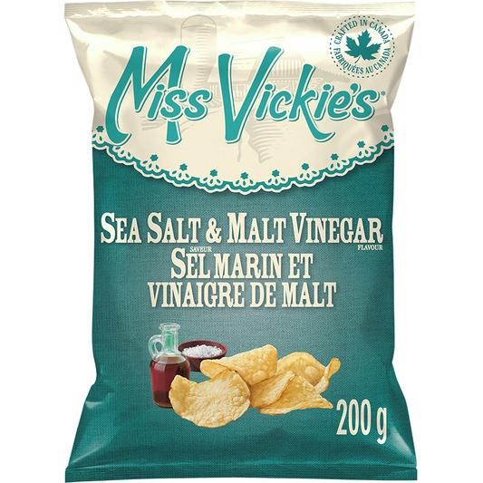Miss Vickies Sea Salt & Malt Vinegar Flavour Kettle Cooked Potato Chips