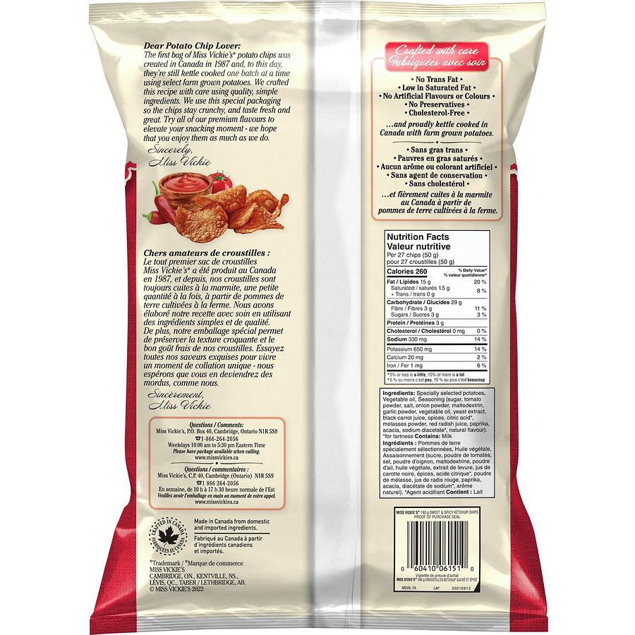 Miss Vickies Sweet & Spicy Ketchup Kettle Cooked Potato Chips