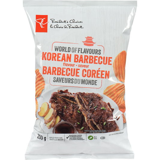 President's Choice World of Flavours Korean Barbecue Flavour Rippled Potato Chips