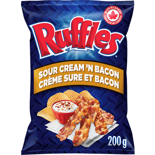 Ruffles Sour Cream 'n Bacon Flavoured Potato Chips